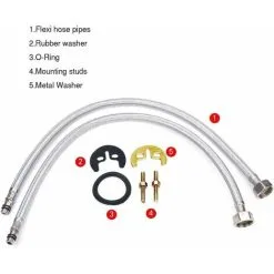 BRIEFNESS Hot & Cold Single Handle Lever Kitchen Sink Mixer Tap Basin Mixer Tap Faucet With Swivel Spout Polished Chrome Free Fixings -Faucet Shop 59499102 4