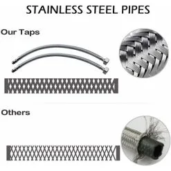 BRIEFNESS Hot & Cold Single Handle Lever Kitchen Sink Mixer Tap Basin Mixer Tap Faucet With Swivel Spout Polished Chrome Free Fixings -Faucet Shop 59499102 5