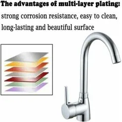 BRIEFNESS Kitchen Sink Basin Mixer Tap Single Lever Solid Brass Kitchen Taps Hot & Cold 360�� Swivel Spout Single Lever With UK Standard Fittings Modern Kitchen Sink Basin Mixer Tap -Faucet Shop 59499104 3