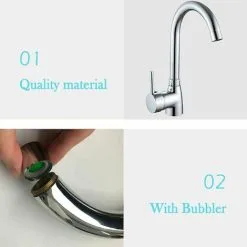 BRIEFNESS Kitchen Sink Basin Mixer Tap Single Lever Solid Brass Kitchen Taps Hot & Cold 360�� Swivel Spout Single Lever With UK Standard Fittings Modern Kitchen Sink Basin Mixer Tap -Faucet Shop 59499104 4