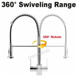 BRIEFNESS 360��Swivel Pull Out Spray Taps Manobloc Mixer Kitchen Sink Mixing Tap Spring Neck Chrome -Faucet Shop 59499629 5