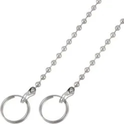 PrimeMatik - Chromed Ball Chain For Kitchen Or Bathroom Drain Plug With 25cm Rings