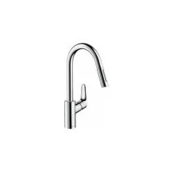Hansgrohe Focus M41 Single Lever Kitchen Mixer 240 With Pull-out Spray, 2 Spray Modes, Chrome (31815000)