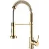 LITZEE Kitchen Tap Kitchen Sink Mixer Tap With Solid Brass Commercial Single Handle Single Hole Pull Down Sprayer Swivel Sprayer Mixer Tap Cold ,gold