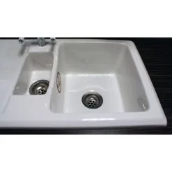 RAK CERAMICS Ceramic 1.5 Bowl Kitchen Sink With Waste By Rak - White - 20 Year Guarantee 8 RAK CERAMICS Ceramic 1.5 Bowl Kitchen Sink With Waste By Rak - White - 20 Year Guarantee -Faucet Shop 64565058 4