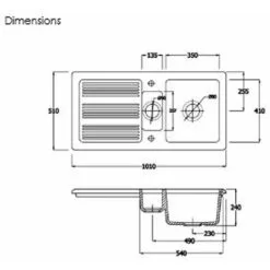 RAK CERAMICS Ceramic 1.5 Bowl Kitchen Sink With Waste By Rak - White - 20 Year Guarantee 9 RAK CERAMICS Ceramic 1.5 Bowl Kitchen Sink With Waste By Rak - White - 20 Year Guarantee -Faucet Shop 64565058 5