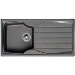 Faucet Shop 57 Astracast Sierra 1.0 Bowl Reversible Graphite Kitchen Sink With Basket Waste Kit