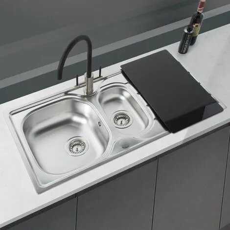 S I A SIA 1.5 Bowl Reversible Stainless Steel Kitchen Sink And Waste Kit W965 X D500mm 4 S I A SIA 1.5 Bowl Reversible Stainless Steel Kitchen Sink And Waste Kit W965 X D500mm - Image 4