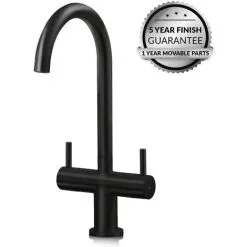 S I A SIA KT3BL Black Swan Neck Twin Lever Contemporary Monobloc Kitchen Mixer Tap -Faucet Shop 65334723 4