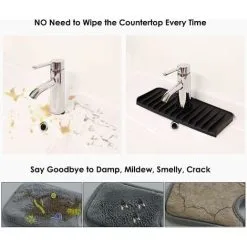 Langray Silicone Kitchen Sink Splash Guard,Faucet Water Catcher Mat, Sink Drain Pad Behind Faucet, CounterTop Protector Drying Mat Racks For Bathroom, Bar, RV And Farmhouse (dark Grey, 1) -Faucet Shop 65811232 3