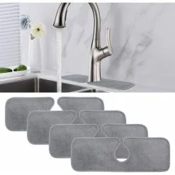 QERSTA 4 Pcs Absorbent Pad For Kitchen Faucet Anti-Splash Mat Dish Drying Mat (4515CM)