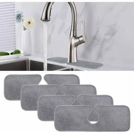 QERSTA 4 Pcs Absorbent Pad For Kitchen Faucet Anti-Splash Mat Dish Drying Mat (4515CM) 1 QERSTA 4 Pcs Absorbent Pad For Kitchen Faucet Anti-Splash Mat Dish Drying Mat (4515CM)