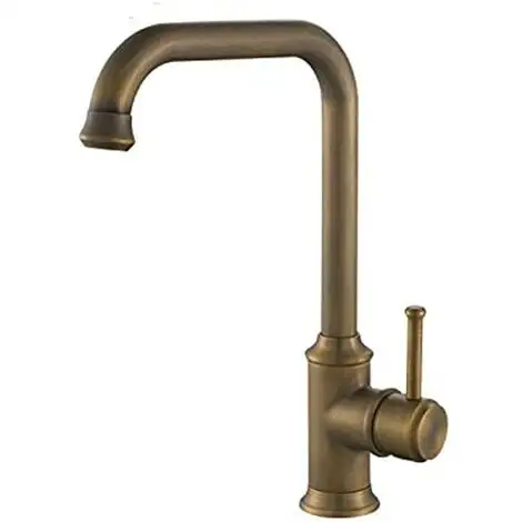 RHAFAYRE Antique Brass Finished Antique Kitchen Sink Tap With Swivel Spout 1 RHAFAYRE Antique Brass Finished Antique Kitchen Sink Tap With Swivel Spout