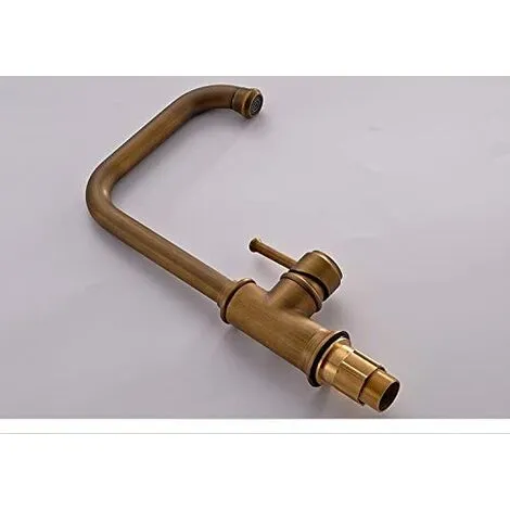 RHAFAYRE Antique Brass Finished Antique Kitchen Sink Tap With Swivel Spout 3 RHAFAYRE Antique Brass Finished Antique Kitchen Sink Tap With Swivel Spout - Image 3