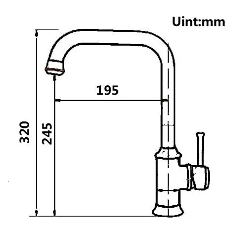 RHAFAYRE Antique Brass Finished Antique Kitchen Sink Tap With Swivel Spout 4 RHAFAYRE Antique Brass Finished Antique Kitchen Sink Tap With Swivel Spout - Image 4