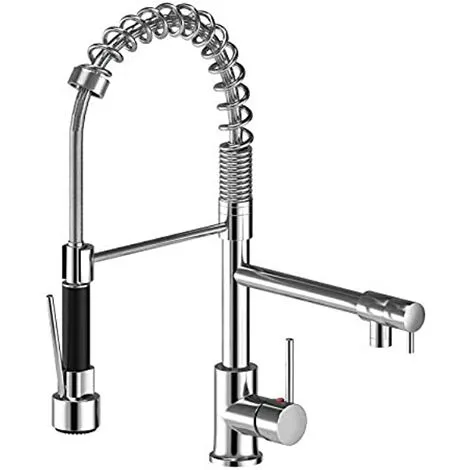 RHAFAYRE Kitchen Sink Mixer Tap Chrome Brass 360 Degree Rotation Single Hole With Pull Out Spray Kitchen Sink Taps 1 RHAFAYRE Kitchen Sink Mixer Tap Chrome Brass 360 Degree Rotation Single Hole With Pull Out Spray Kitchen Sink Taps