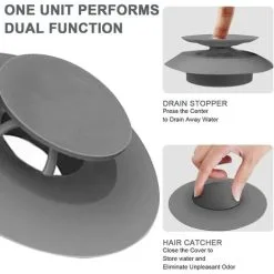 QERSTA Hair Catcher Drain Stopper, 2 In 1 Shower Drain Cover, Silicone Drain Strainers For Tub/Bathtub/Floor Drain/Kitchen Sink (5 Pack) -Faucet Shop 67644227 3