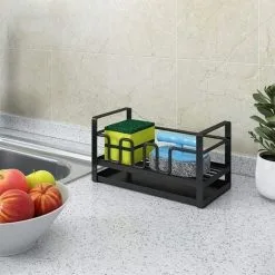 FUHUIDATRADING Sponge Holder Kitchen Sink Caddy Cleaning Brush Organizer Rack -Faucet Shop 69525270 3
