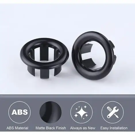 JOORRT 6 Piece Sink Overflow Ring Universal Cover For Bathroom Black 3 JOORRT 6 Piece Sink Overflow Ring Universal Cover For Bathroom Black - Image 3