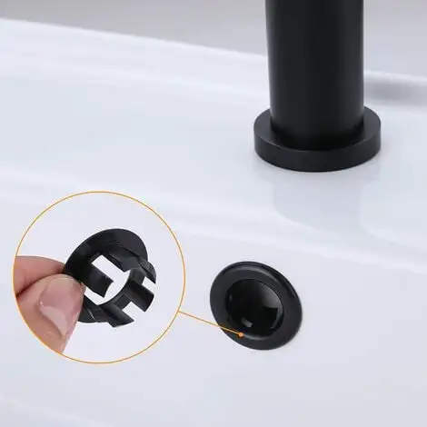JOORRT 6 Piece Sink Overflow Ring Universal Cover For Bathroom Black 4 JOORRT 6 Piece Sink Overflow Ring Universal Cover For Bathroom Black - Image 4