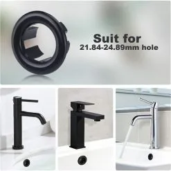JOORRT 6 Piece Sink Overflow Ring Universal Cover For Bathroom Black 9 JOORRT 6 Piece Sink Overflow Ring Universal Cover For Bathroom Black -Faucet Shop 70135501 5