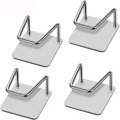 DENUOTOP 4 Piece Sink Holder, Kitchen Sponge Holder, Self Adhesive Sponge Holder, Sink Hook, No Drill Stainless Steel Waterproof Sink Holder For Kitchen Sink, Kitchen, Laundry.