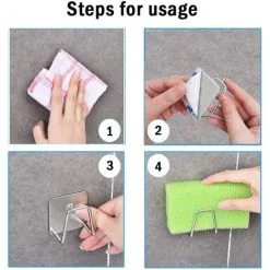 DENUOTOP 4 Piece Sink Holder, Kitchen Sponge Holder, Self Adhesive Sponge Holder, Sink Hook, No Drill Stainless Steel Waterproof Sink Holder For Kitchen Sink, Kitchen, Laundry. 9 DENUOTOP 4 Piece Sink Holder, Kitchen Sponge Holder, Self Adhesive Sponge Holder, Sink Hook, No Drill Stainless Steel Waterproof Sink Holder For Kitchen Sink, Kitchen, Laundry. -Faucet Shop 71135860 5