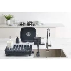 MODOU Sink Storage, Holder For Sponge, Scraper, Brush, Dishwashing Liquid, Dishcloth, Small Model - Dark Gray 6 MODOU Sink Storage, Holder For Sponge, Scraper, Brush, Dishwashing Liquid, Dishcloth, Small Model - Dark Gray -Faucet Shop 71423943 3