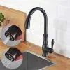 Suguword Kitchen Sink Tap With Pull Out Spray Oil Rubbed Bronze Dual Modes Spout Stream And Sprayer Single Lever Kitchen Tall Mixer Tap UK Standard Hardware