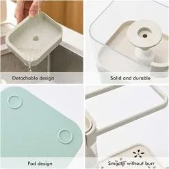 MEZHENG Dish Soap Dispenser, Soap Dispenser With Sponge Holder, Kitchen Sink, Soap Pump Dispenser For Kitchen Supplies -Faucet Shop 72502706 3