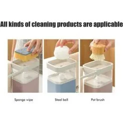 MEZHENG Dish Soap Dispenser, Soap Dispenser With Sponge Holder, Kitchen Sink, Soap Pump Dispenser For Kitchen Supplies -Faucet Shop 72502706 4