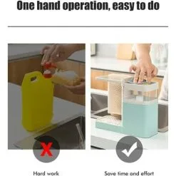 MEZHENG Dish Soap Dispenser, Soap Dispenser With Sponge Holder, Kitchen Sink, Soap Pump Dispenser For Kitchen Supplies -Faucet Shop 72502706 5