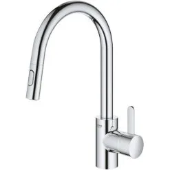 Grohe Eurosmart Cosmopolitan Single-lever Kitchen Mixer With Pull-out 2 Jets, Gooseneck, Chrome (31481001)