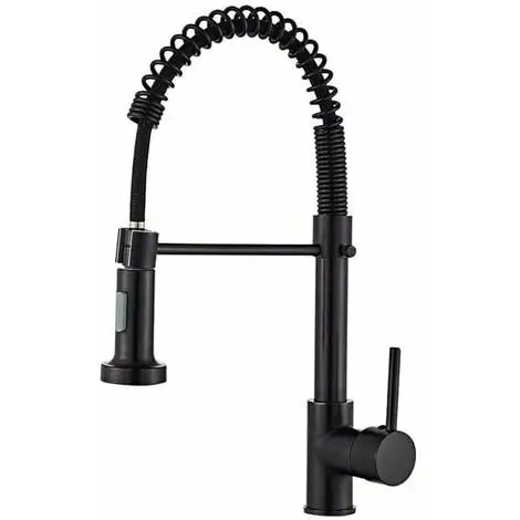 QERSTA Kitchen Mixer Tap Matte Black Kitchen Faucet With Pull-out Sprayer Black 1 QERSTA Kitchen Mixer Tap Matte Black Kitchen Faucet With Pull-out Sprayer Black
