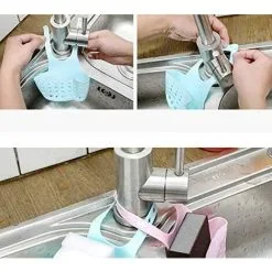 EINEMGELD Kitchen Sink Storage Drainer Sponge Holder Kitchen And Bathroom Sink Organizer Sink Rack Suction Cup Sink Storage Rack Soap, Brush, Washing Accessories -Faucet Shop 75326210 5