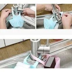 EINEMGELD Kitchen Sink Storage Drainer Sponge Holder Kitchen And Bathroom Sink Organizer Sink Rack Suction Cup Sink Storage Rack Soap, Brush, Washing Accessories -Faucet Shop 75326212 5