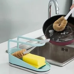 EINEMGELD Expandable Sink Rack For Sink Storage Basket Soap Dish Rack Suction Cup Dish Rack For Home Or Kitchen - Light Blue -Faucet Shop 75327450 4