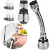 HEGUYEY 2 Pcs Swivel Faucet, 360 Degree Moving Kitchen Faucet Head, 2 Modes Adjustable Shower Head, Filter Sprayer, Kitchen Aerator, Kitchen Faucet, Kitchen Faucet Extender
