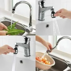 HEGUYEY 2 Pcs Swivel Faucet, 360 Degree Moving Kitchen Faucet Head, 2 Modes Adjustable Shower Head, Filter Sprayer, Kitchen Aerator, Kitchen Faucet, Kitchen Faucet Extender -Faucet Shop 78699711 5