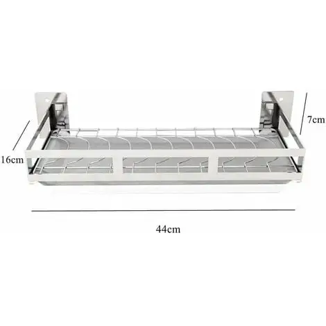 NAXUNNN Wall Mounted Dish Rack Stainless Steel Dish Dryer Silver, 44 X 16cm 4 NAXUNNN Wall Mounted Dish Rack Stainless Steel Dish Dryer Silver, 44 X 16cm - Image 4