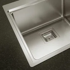 Sauber 1.0 Bowl Kitchen Sink Stainless Steel Square Inset Right Drainer Waste -Faucet Shop 79701078 3