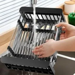 SOEKAVIA Expandable Sink Drain Basket, Telescopic Kitchen Sink Drainer, Sink Storage Basket For Dishes, Tableware, Fruits, Vegetables--16.5 X 24.5 X 9.5cm -Faucet Shop 80870976 4