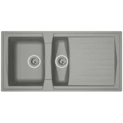 Liquida AR15GR 1.5 Bowl Composite Inset Reversible Grey Kitchen Sink