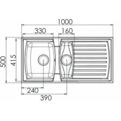 Liquida AR15GR 1.5 Bowl Composite Inset Reversible Grey Kitchen Sink 8 Liquida AR15GR 1.5 Bowl Composite Inset Reversible Grey Kitchen Sink -Faucet Shop 81167207 4