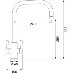 Franke Ascona U-Spout Mono Mixer Twin Lever Chrome Kitchen Tap -Faucet Shop 81167210 3