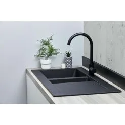Liquida EW15BL 1.5 Bowl Composite Inset Reversible Black Kitchen Sink -Faucet Shop 81167255 5