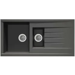 Liquida CU15GR 1.5 Bowl Composite Inset Reversible Grey Kitchen Sink