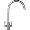 Franke Ascona Swan Neck Mono Mixer Twin Lever Chrome Kitchen Tap