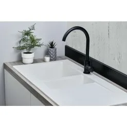 Liquida EW15WH 1.5 Bowl Composite Inset Reversible White Kitchen Sink -Faucet Shop 81167319 3