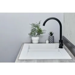 Liquida EW15WH 1.5 Bowl Composite Inset Reversible White Kitchen Sink -Faucet Shop 81167319 5